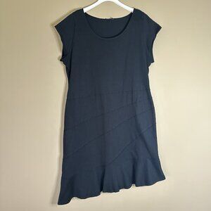 Fresh Produce Women 3X Tiered Patchwork Midi Dress Cotton Black USA Casual Asymm